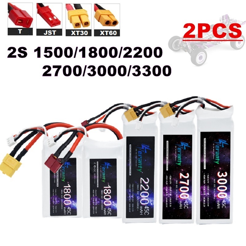 Rc Hobby Grade Car - 2 pièces 7.4V Lipo 2S batterie