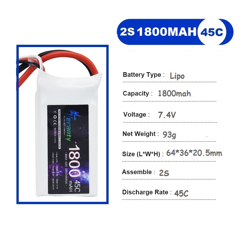 2 pièces 7.4V Lipo 2S batterie - Rc Hobby Grade Car avis et prix